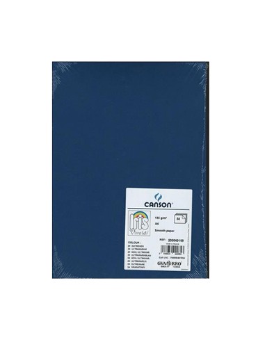 Cartolina 185gr 50 Folhas A3 Canson Iris Azul Ultramarino