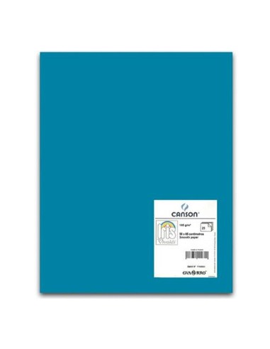 Cartolina 185gr 50 Folhas A4 Canson Iris Azul Caribe