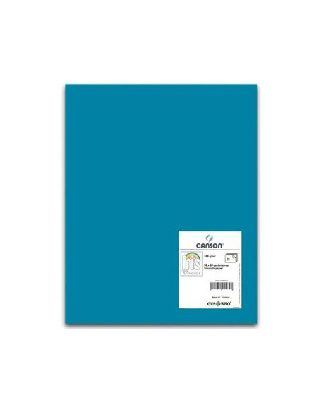 Cartolina 185gr 50 Folhas A4 Canson Iris Azul Caribe