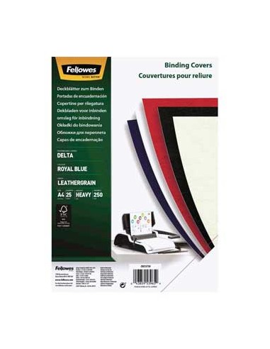 Capas Encadernar Delta Couro 250gr 25Folhas A4 Preto