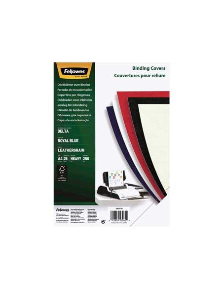 Capas Encadernar Delta Couro 250gr 25Folhas A4 Preto