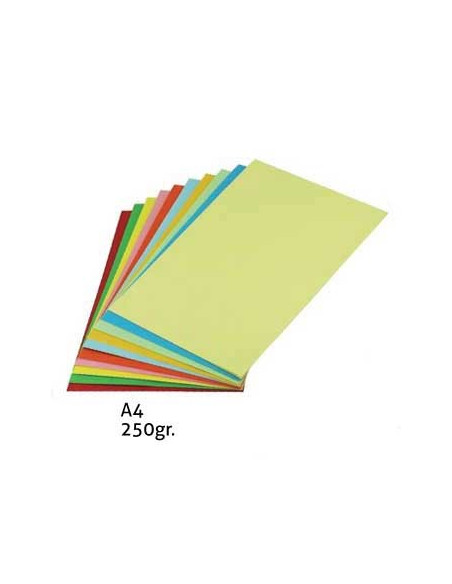 Cartolina 250gr 100 Folhas A4 Cores Suaves Sortidas