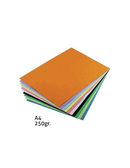 Cartolina 250gr 100 Folhas A4 Cores Medias Sortidas