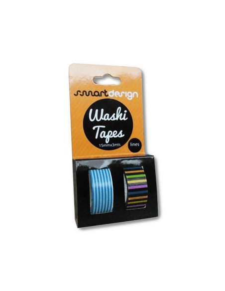 Fita Adesiva Decorativa Washi Tape Linhas 2un