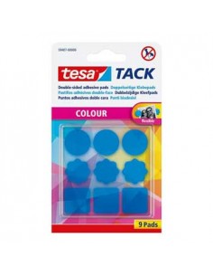 Almofadas Bi-Adesivas Tesa TACK Formas Azul 9un