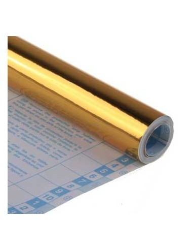 Forra Livros Rolo 0.50x3mts autocolante 100mic Ouro Metalico