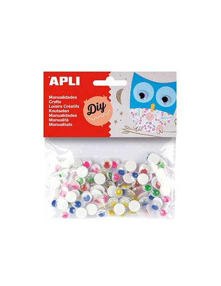 Olhinhos Redondos Apli Autocolantes Ø10mm Sortido 100un