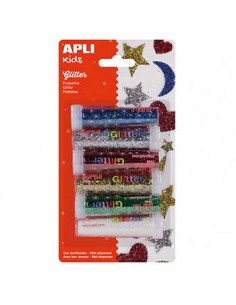 Purpurina em Pó Apli Frasco 7gr 6 cores