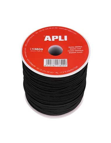 Elastico Fio Bobine Apli Preto 2mmx100m 1un