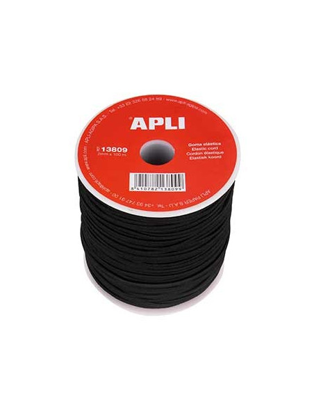 Elastico Fio Bobine Apli Preto 2mmx100m 1un
