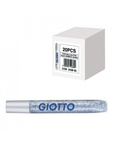 Marcadores Giotto Glitter Glue Prata 20x10,5ml