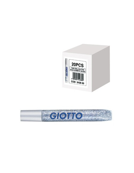 Marcadores Giotto Glitter Glue Prata 20x10,5ml