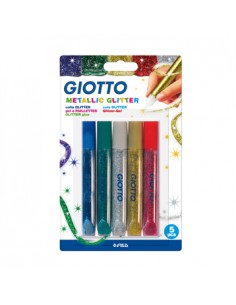 Marcadores Giotto Glitter Glue Metallic 5x10,5ml