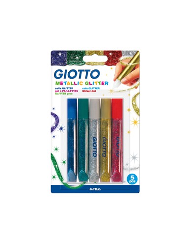 Marcadores Giotto Glitter Glue Metallic 5x10,5ml