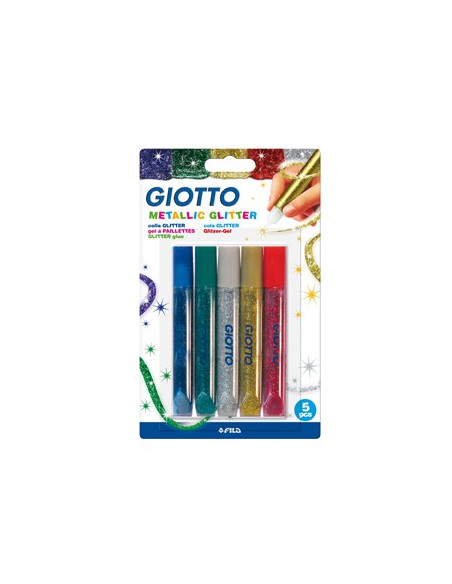 Marcadores Giotto Glitter Glue Metallic 5x10,5ml