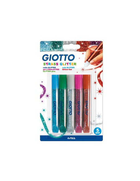 Marcadores Giotto Glitter Glue Strass 5x10,5ml