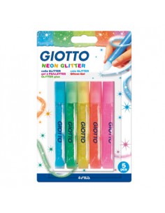 Marcadores Giotto Glitter Glue Neon 5x10,5ml