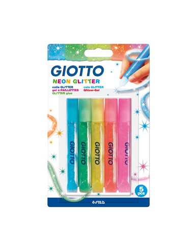 Marcadores Giotto Glitter Glue Neon 5x10,5ml