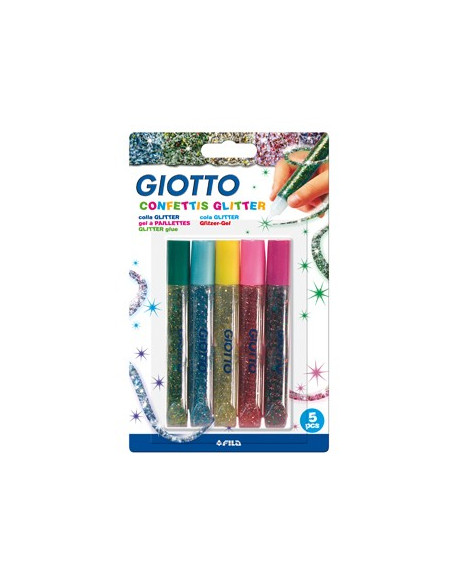 Marcadores Giotto Glitter Glue Confettis 5x10,5ml