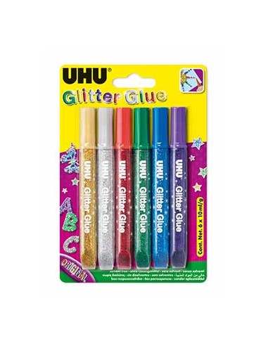 Marcadores Glitter Young Creativ Cores Escuras 6 x 10ml