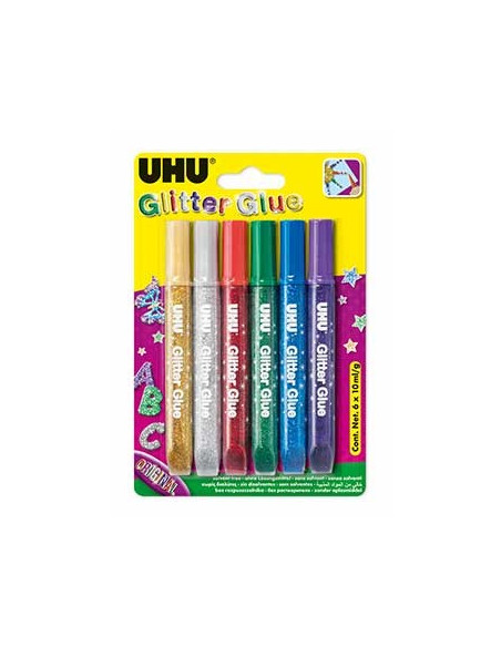 Marcadores Glitter Young Creativ Cores Escuras 6 x 10ml