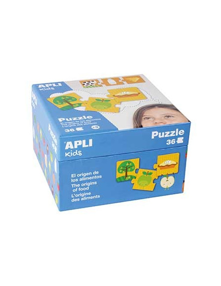 Jogo Puzzle Apli Tema Origem dos Alimentos 36 Peças