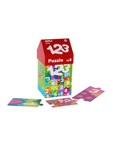 Jogo Puzzle Apli Casinha 1, 2, 3 Números 30 Peças