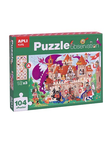 Jogo Educativo Puzzle Apli Observação do Castelo 104 Peças