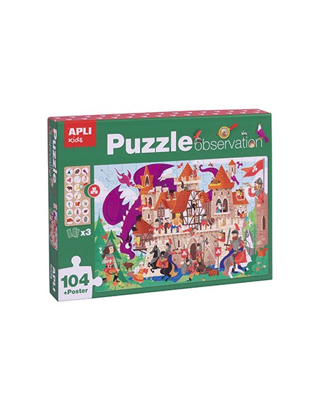 Jogo Educativo Puzzle Apli Observação do Castelo 104 Peças