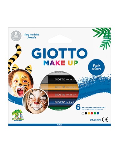 Lápis Facial Giotto Make Up Cores Clássicas 6un