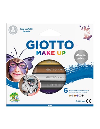 Lápis Facial Giotto Make Up Cores Metalizadas 6un