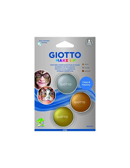 Pintura Facial Giotto Make Up 3x5ml Ouro Prata Bronze