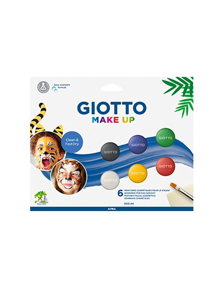 Pintura Facial Giotto Make Up Clássicas Pincel Esponja 6un