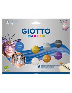 Pintura Facial Giotto Make Up Metalizadas Pincel Esponja 6un