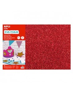 Placa de Cor Musgami 40x60cm 2mm c/ Purpurinas Vermelho 3Fls