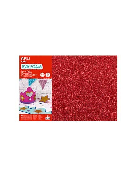 Placa de Cor Musgami 40x60cm 2mm c/ Purpurinas Vermelho 3Fls