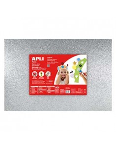 Placa de Cor Musgami 40x60cm 2mm c/ Purpurinas Prata 3Fls