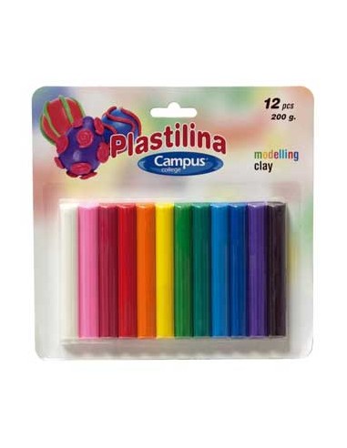 Plasticina Campus Conjunto Sortido 12 Cores 200gr