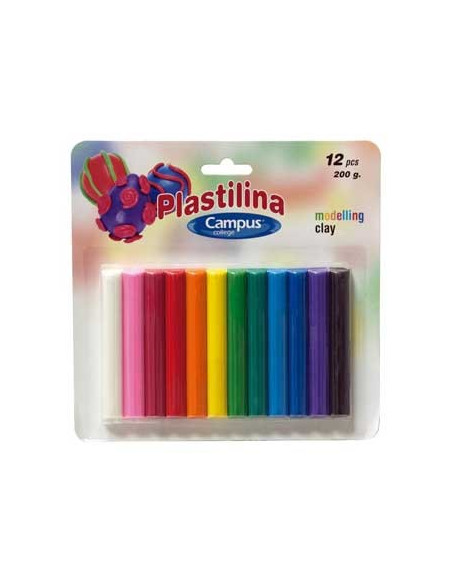 Plasticina Campus Conjunto Sortido 12 Cores 200gr