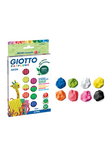 Plasticina Giotto Patplume Conjunto Cores Neon 8x33gr