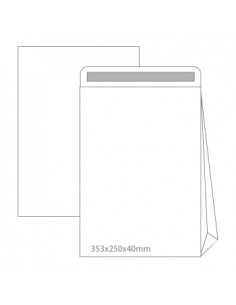 Envelopes Saco 353x250x40  Branco c/Fole Lado Cx500un