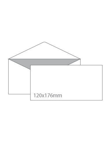 Envelopes 120x176mm  Branco c/Pala em Bico CX500Un