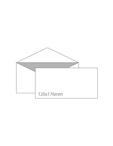 Envelopes 120x176mm  Branco c/Pala em Bico CX500Un