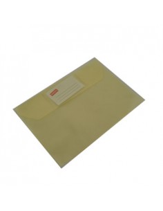 Envelope A5 Pvc Translucido com Visor - Amarelo Pk10