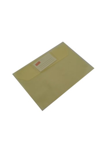 Envelope A5 Pvc Translucido com Visor - Amarelo Pk10