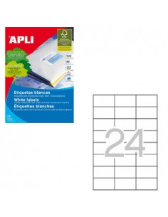 Etiquetas 64,6x33,8 Apli 100 Folhas A4 2400un