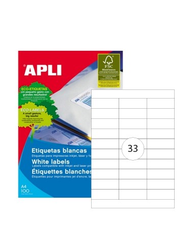 Etiquetas 70x25,4 Apli 01270 100 Folhas 3300un