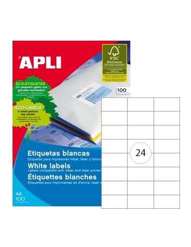 Etiquetas 70x37 Apli01273 100 Folhas 2400un