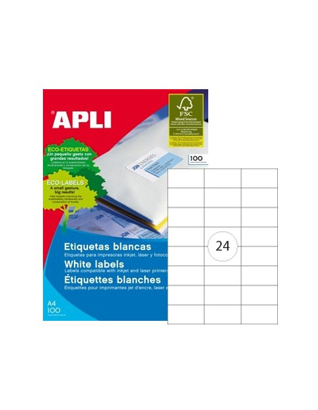 Etiquetas 70x37 Apli01273 100 Folhas 2400un