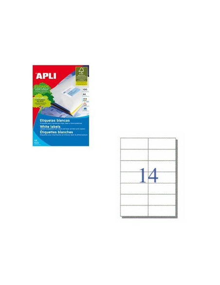 Etiquetas 105x42,4 Apli 100 Folhas A4 1400un